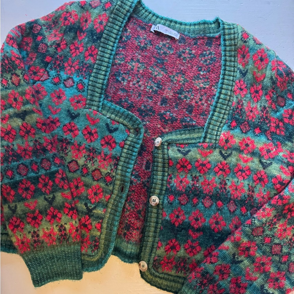 Zara floral cardigan